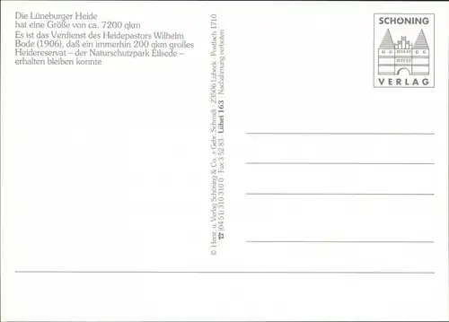 .Niedersachsen Stadtplan/Landkarten-Ansichtskarte - Lüneburger Heide 1995