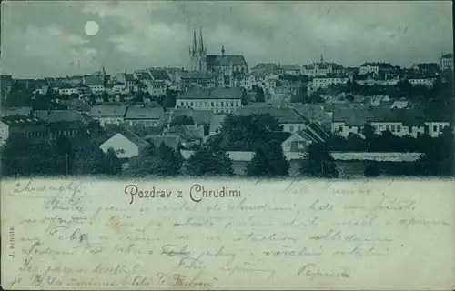 Postcard Chrudim Crudim Mondschein Panorama 1900