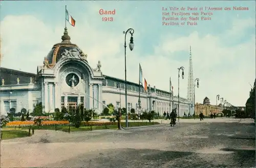 Postkaart Gent Ghent (Gand) La ville Paris Avenue - EXPO 1913 
