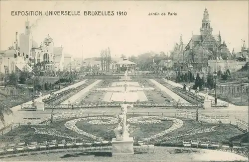 Postkaart Brüssel Bruxelles Jardin de Paris - EXPO 1910 
