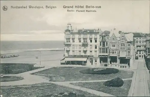 Postkaart Wenduyne Strand - Grand Hotel Belle-Vue 1909 