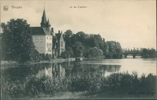 Postkaart Brügge Brugge | Bruges Villa - Le lac d amour 1914 