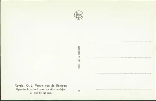 Postkaart Ravels Open-lucht-school - Grotte - Kirche 1929