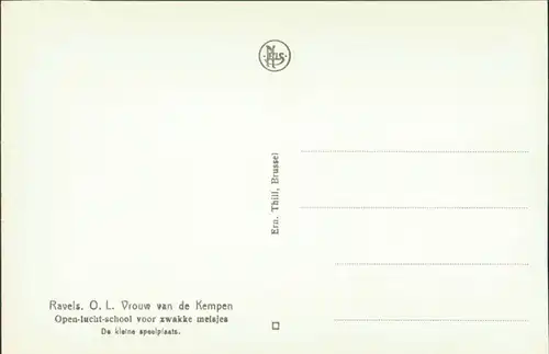 Postkaart Ravels Open-lucht-school - Sport 1929 