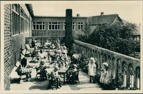 Postkaart Ravels Open-lucht-school - Terrasse - Kinder 1929 