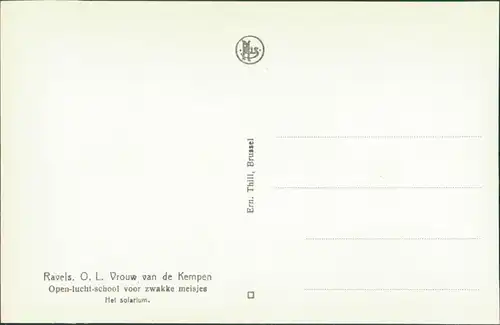 Postkaart Ravels Open-lucht-school - Terrasse - Kinder 1929 