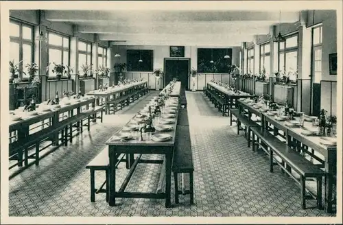 Postkaart Ravels Open-lucht-school - Gr. Speiseraum 1929 