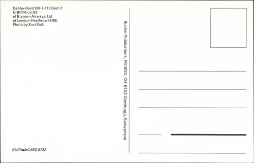 Ansichtskarte  De Havilland DH-7-110 Dash 7 at London-Heathrow 8732