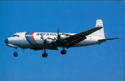 Ansichtskarte  Aeronica Douglas DC-6B YN-BFO 1990