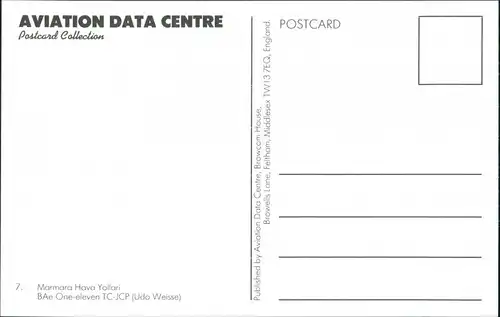 Ansichtskarte  Marmara Hava Yollari BAe One-eleven TC-JCP 1990