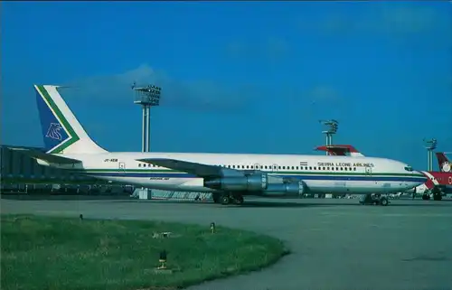 Ansichtskarte  Sierra Leone Airlines Boeing 707-323C JY-AEB Flugzeug 1990