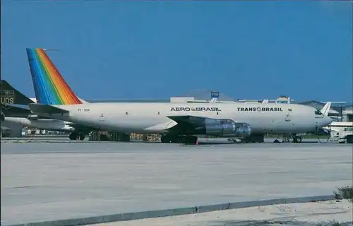 Ansichtskarte  Aerobrasil Boeing 707-330C PT-TCM Flugzeug 1990