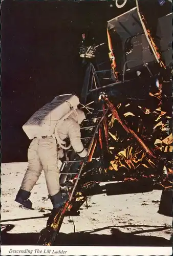 Ansichtskarte  Apollo 11 Mondlandung Astronaut Neil Armstrong 1975