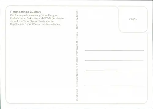 Ansichtskarte Rhumspringe Rhumequelle 4 Bild 1995