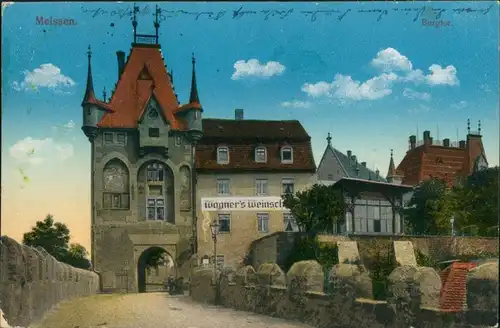 Ansichtskarte Meißen Schloss Albrechtsburg - Burgtor 1916