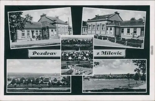 Postcard Milowitz Milovice nad Labem Stadt, 5 Bild 1940