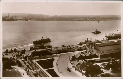Postcard Liverpool Dampfer - River Mersey 1928 