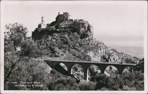 CPA Èze-sur-Mer Le Viaduc et le Village 1934 