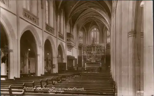 Postcard Hastings Interior St. Mary Church 1928 