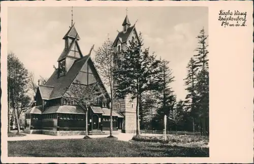 Postcard Krummhübel Karpacz Kirche Wang 1932 