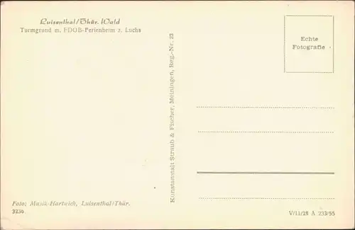 Ansichtskarte Luisenthal (Thüringen) Turmgrund - FDGB Ferienheim 1955 