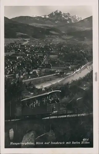 Ansichtskarte Innsbruck Hungerburgbahn und Stadt 1933 