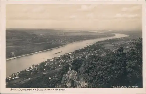 Ansichtskarte Königswinter Blick vom Drachenfels 1929 