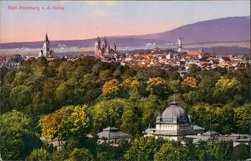 Ansichtskarte Bad Homburg vor der Höhe Blick über die Stadt 1913 