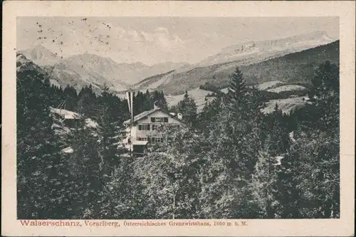 Ansichtskarte Riezlern-Mittelberg Grenzgasthof Walserschanz 1924 