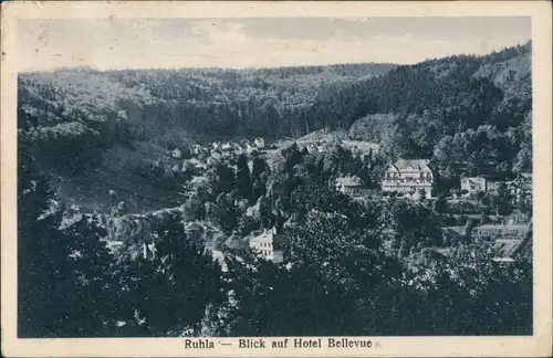 Ansichtskarte Ruhla Blick auf Hotel Bellevue 1924 