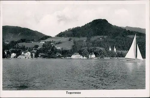 Ansichtskarte Bad Wiessee Villen, Stadt - Segelboot 1934 