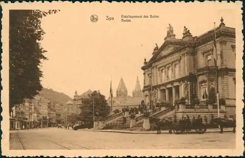 Spa (Provinz Lüttich) Spa  Etablissement des Bains/Straßenpartie 1929