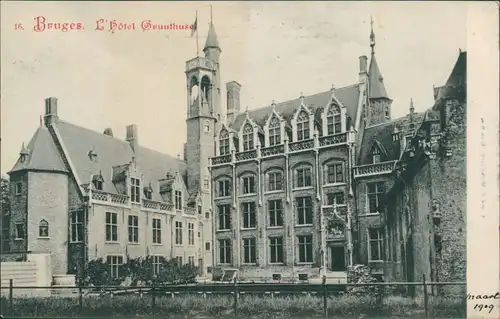 Postkaart Brügge Brugge | Bruges Hotel Gruuthuse 1909 