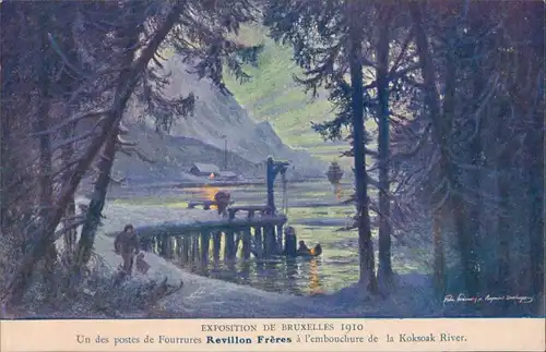 Postkaart Brüssel Bruxelles Künstlerkarte EXPO 1910 