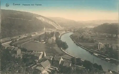 Postkaart Esneux Esneu Blick über die Stadt 1912 