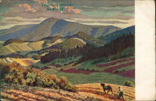 Postcard Rosenau Rožnov pod Radhoštěm Umland - Künstlerkarte 1922 