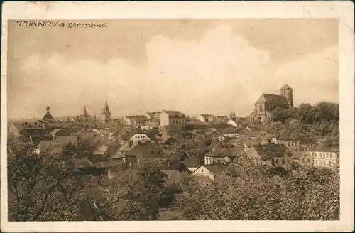 Postcard Turnau Turnov Blick auf die Stadt 1922 