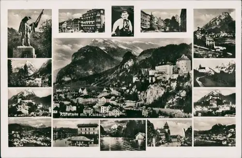 Ansichtskarte Kufstein Denkmal, Kaisergebirge, Panorama 1934