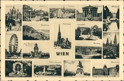 Ansichtskarte Wien Mehrbild: Stadt, Prater, Straßen 1937
