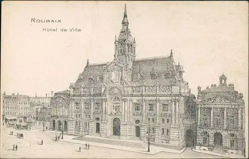 CPA Roubaix Hotel de Ville/Platz und Rathaus 1915 