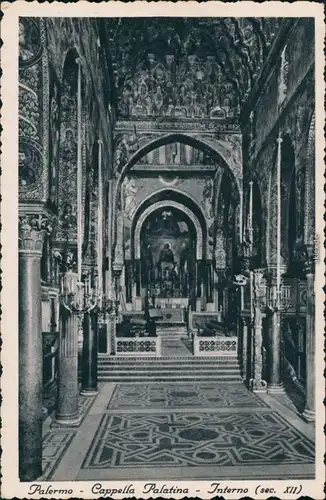 Cartoline Palermo Palermo (Palermu) Capella Palatina Interieur 1938 