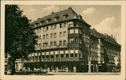 Ansichtskarte Zwickau Ringhaus mit Bärenhof 1955