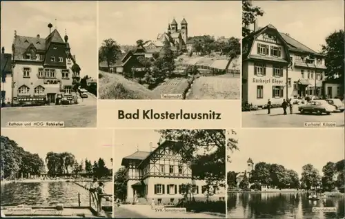 Bad Klosterlausnitz 6 Bild: Rathaus, Kurhote, Stadt, Schwimmbad 1960 