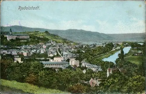 Ansichtskarte Rudolstadt Blick auf die Stadt 1908 