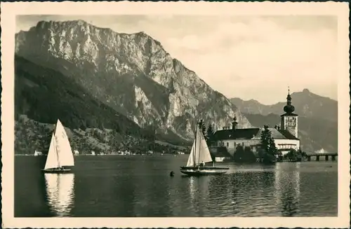 Ansichtskarte Gmunden Segelboote - Schloß Orth 1941 