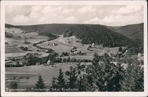 Ansichtskarte Warmensteinach Blick auf den Ort 1935