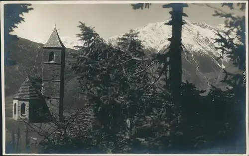 Cartoline .Trentino-Südtirol Kapelle mit Bergmassiv 1924