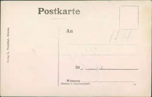 Ansichtskarte Altona-Hamburg Hausfassade mit Balkon 1918