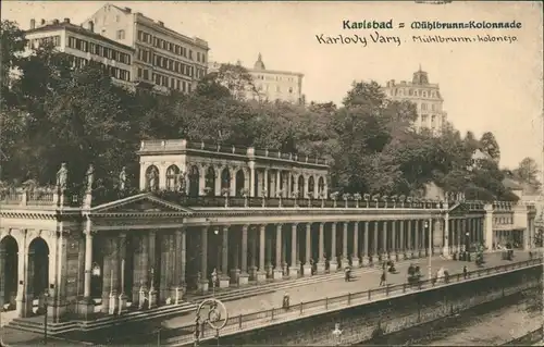 Postcard Karlsbad Karlovy Vary Mühlbrunn-kolonejo 1925