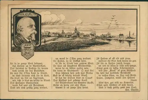 Ansichtskarte Husum Spruch Künstlerkarte, Eman. Gurlitt 1918